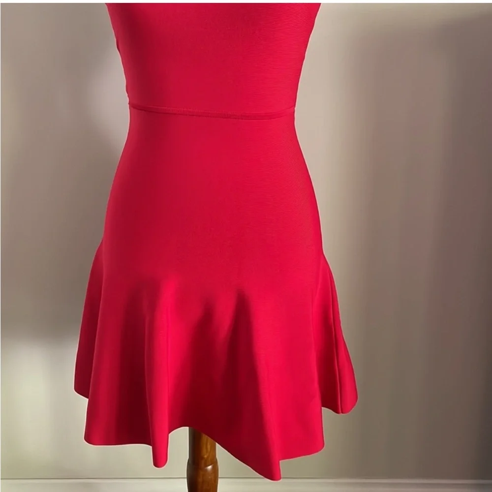 BCBGMaxAzria Izella 💋 ❤️ Red Strappy Fit and Flare Dress Small - Picture 7 of 11